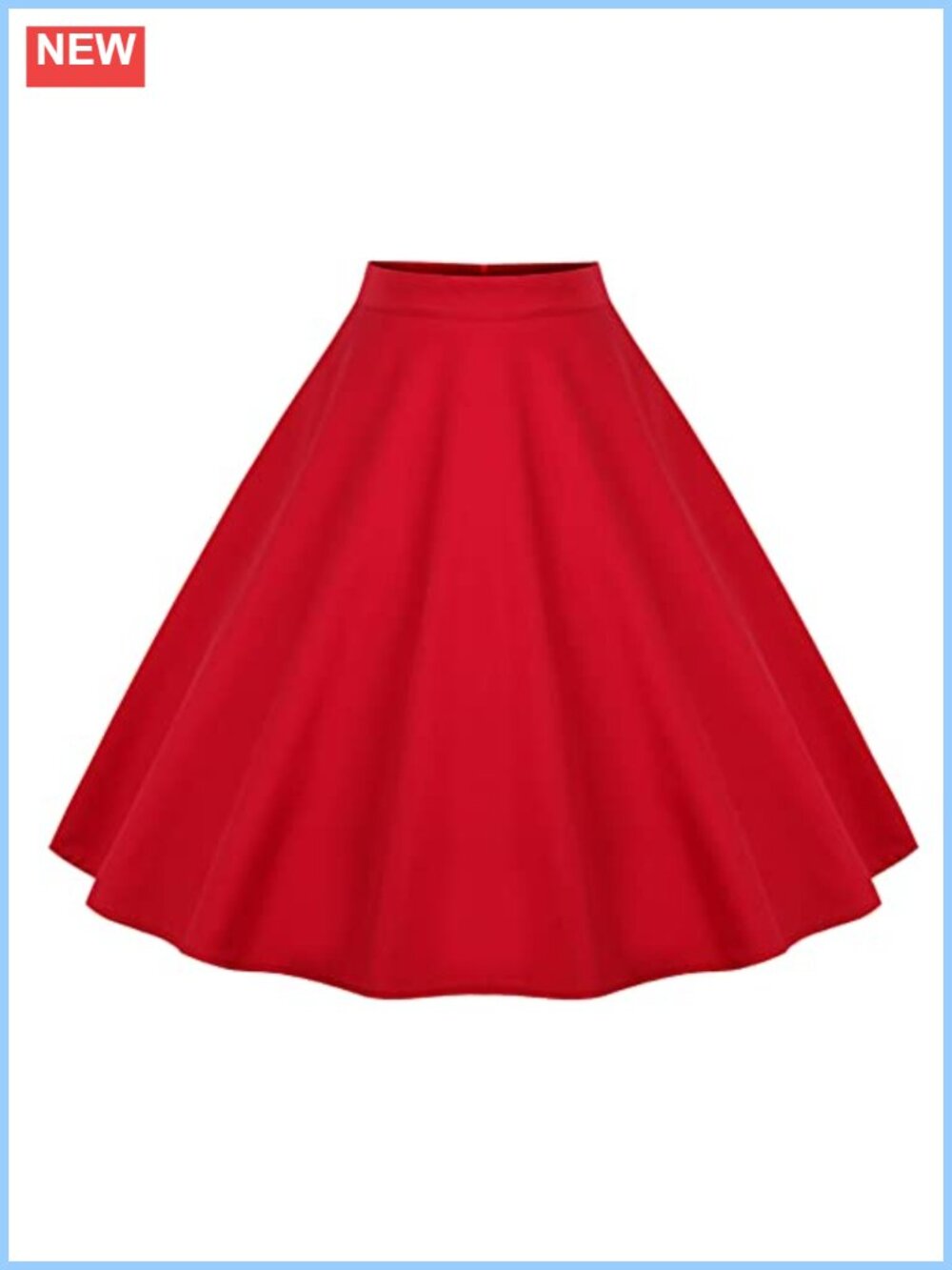 Pleated A-Line Midi Skirt High Waist Flared